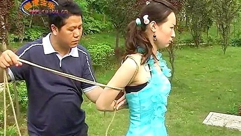 Chinese Girls In Outdoor Bondage