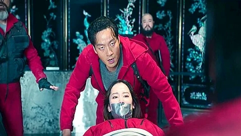 Korean Woman And Man Tape Gagged