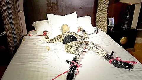 Self Bondage And Breathplay In Latex Hood