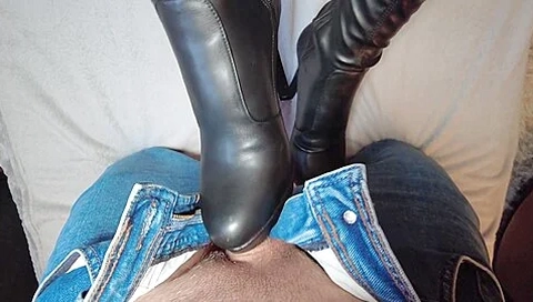 Overknee Boots Trample His Dick Mistress In Overknee High Heels (bootjob Footjob Shoejob) - Teaser Video