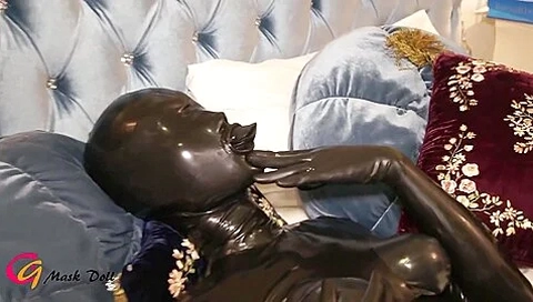 Fully Encased Rubber Doll Masturbation