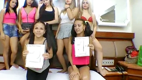 Fantastic Teenage Latinas In A Homemade Lesbian Foot Gagging Orgy