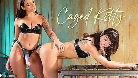 April Olsen And Charlie Valentine In Caged Kitty Anally Dominates