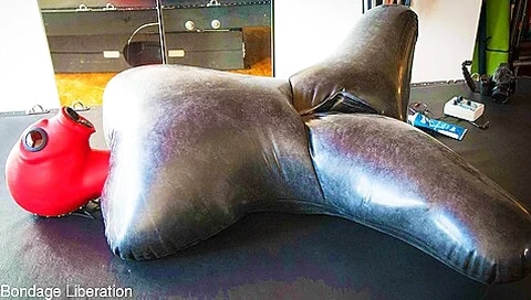 Kino Payne And Elise Graves In Inflatable Gimp Face Sitting