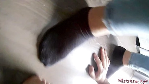 Stocking Feet Fetish Slave Worships Mistress Socks