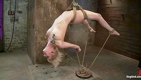 Hot Blond Suffers Though A Category 5 Inverted Suspension.how Many Orgasms Can She Take?