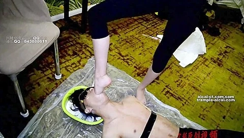 Dominant Asian Mistress Makes Her Young Foot Slave Eat Her Sexy Mature Feet